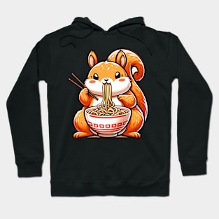 Whisker Whimsy Squirrel Dreams Eating Noodle Tee Collection Hoodie